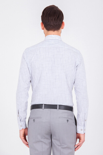 Gri Kareli Slim Fit Gömlek - 5