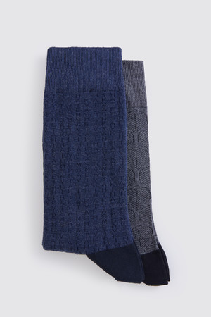 Mavi İkili Çorap - Thumbnail