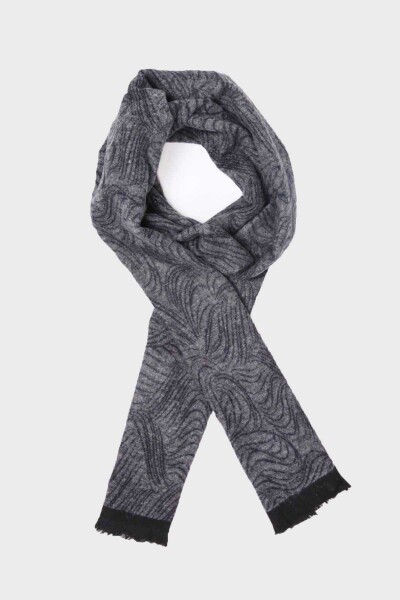 Gri Desenli Atkı - 1