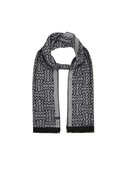 Gri Desenli Atkı - 2