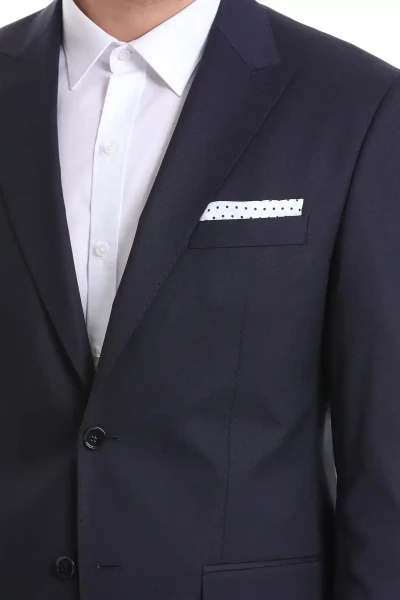 Lacivert Puantiyeli Cep Mendili - 4