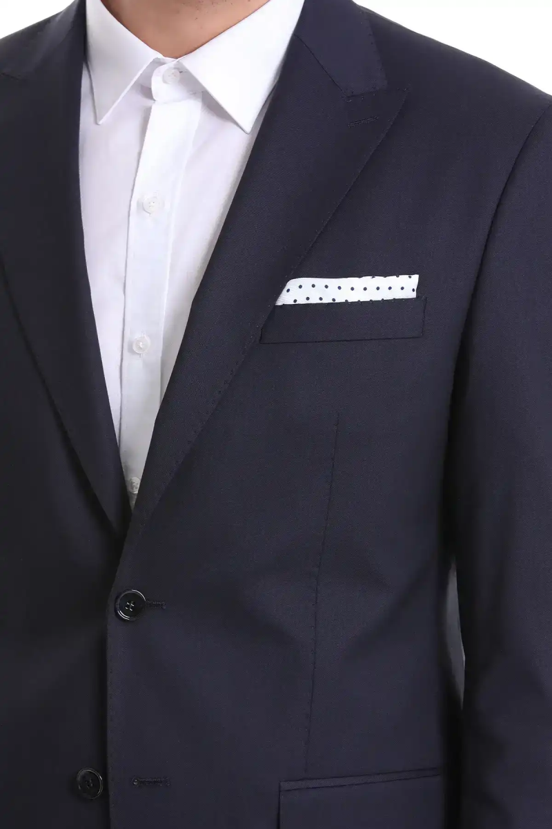 Lacivert Puantiyeli Cep Mendili - Hatem Saykı (1)