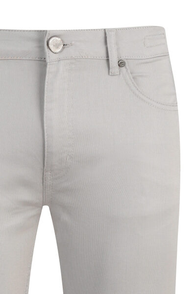 Gri Rahat Kesim 5 Cep Kanvas Pantolon - 2