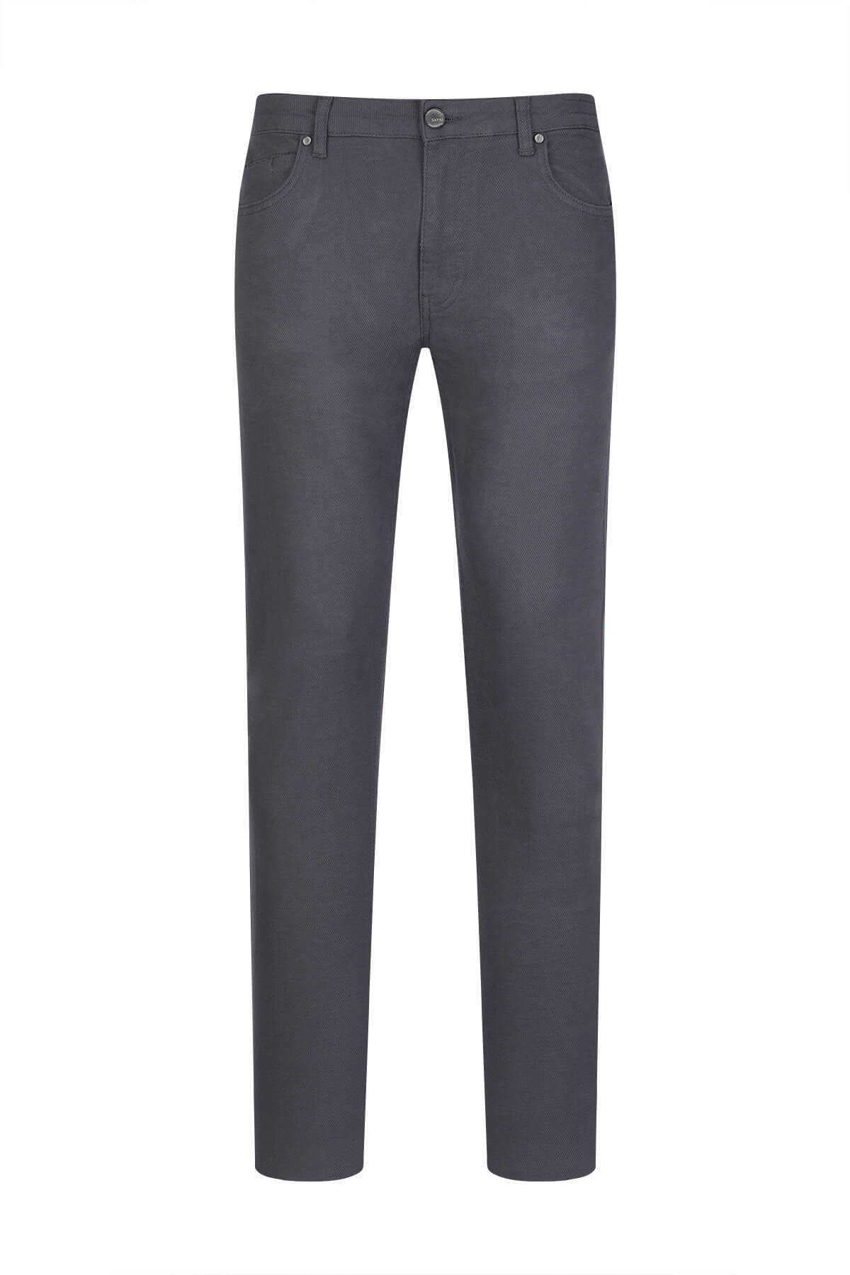 Gri Rahat Kesim 5 Cep Kanvas Pantolon - 1