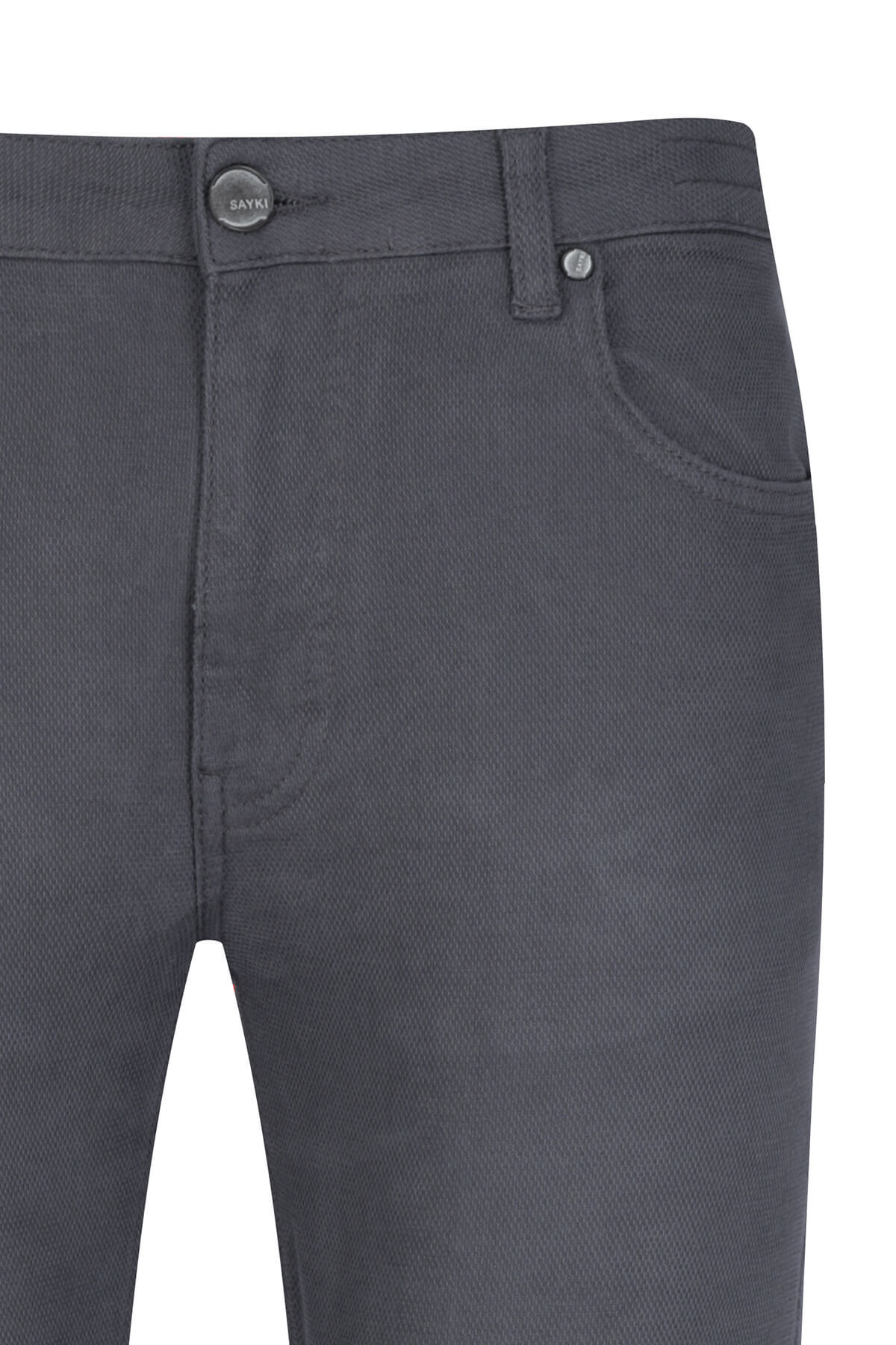 Gri Rahat Kesim 5 Cep Kanvas Pantolon - 2