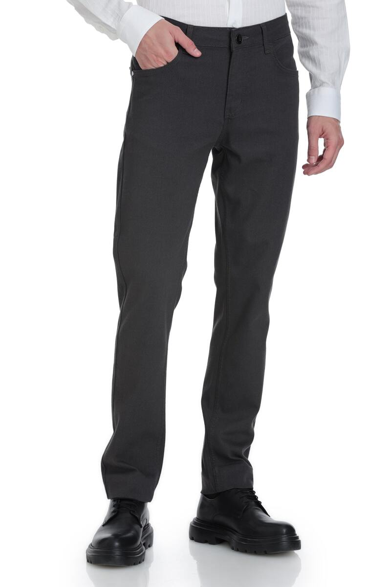 Gri Rahat Kesim 5 Cep Pamuklu Kanvas Pantolon - Saykı