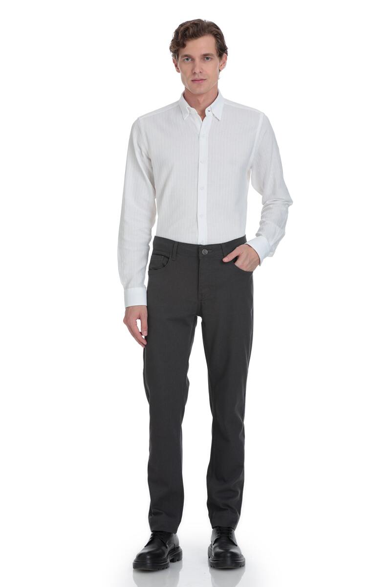 Gri Rahat Kesim 5 Cep Pamuklu Kanvas Pantolon - Saykı (1)