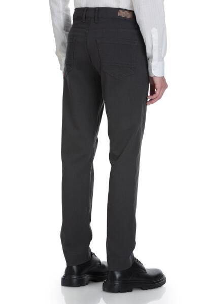 Gri Rahat Kesim 5 Cep Pamuklu Kanvas Pantolon - 6