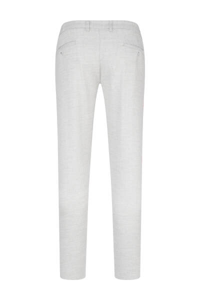 Gri Rahat Kesim Çizgili Yandan Cepli Keten Jogger Pantolon - 3