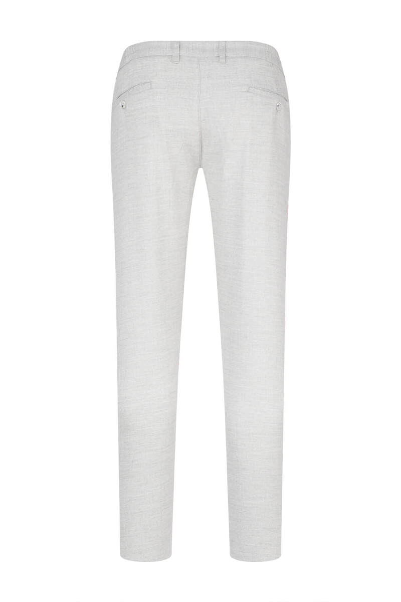 Gri Rahat Kesim Çizgili Yandan Cepli Keten Jogger Pantolon - Saykı (1)