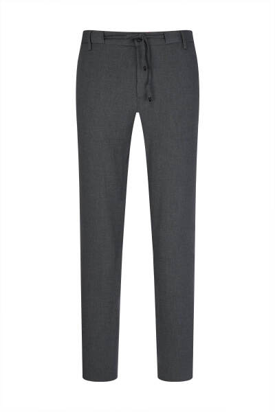 Gri Rahat Kesim Yandan Cepli Jogger Pantolon 