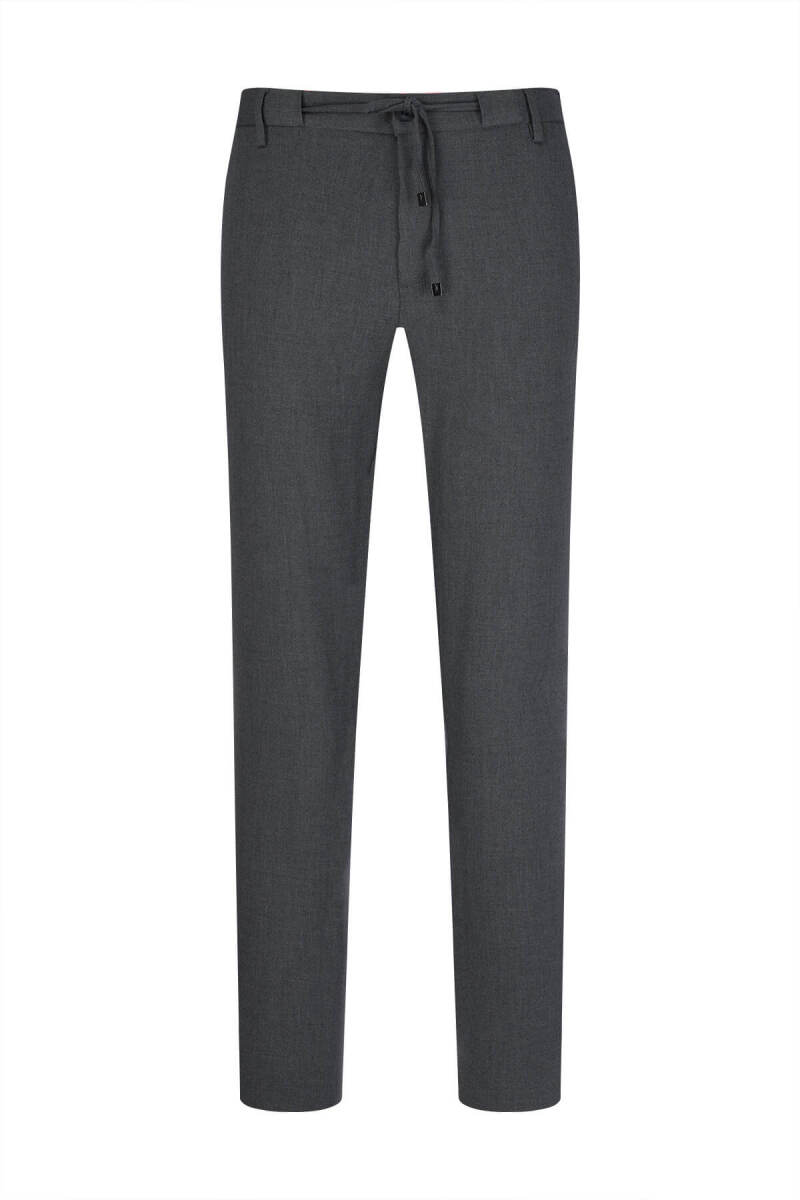 Gri Rahat Kesim Yandan Cepli Jogger Pantolon - Hatemoğlu