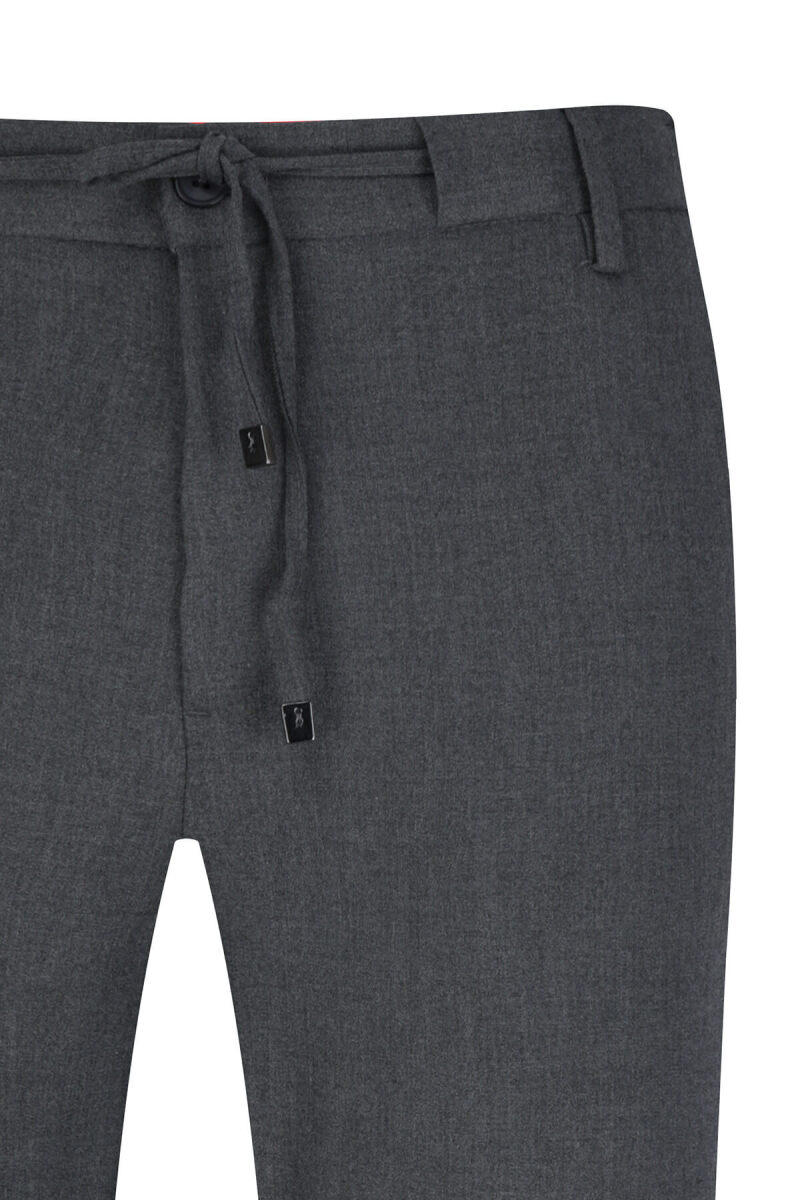 Gri Rahat Kesim Yandan Cepli Jogger Pantolon - Hatemoğlu (1)