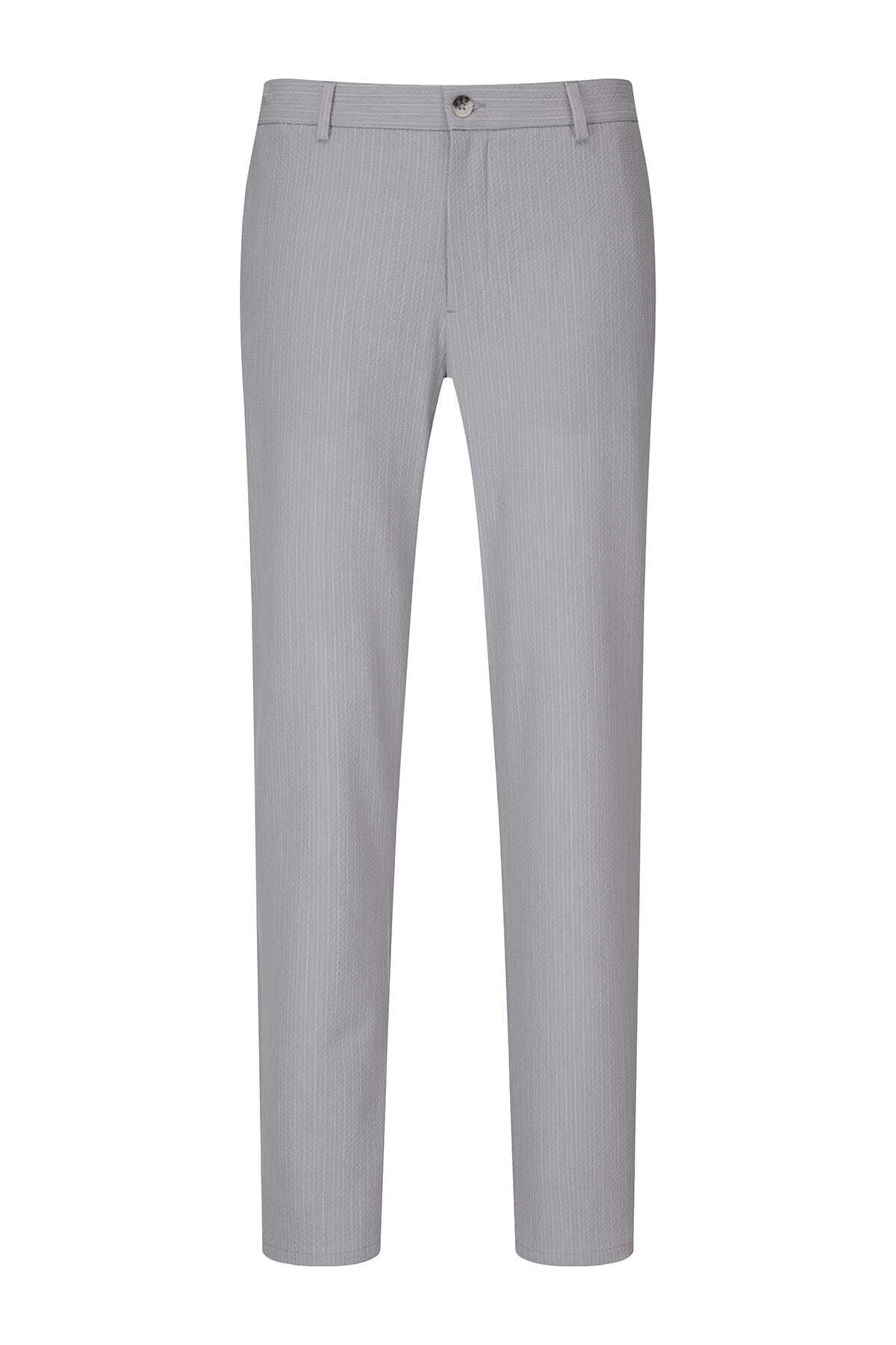 Gri Rahat Kesim Yandan Cepli Jogger Pantolon - 1