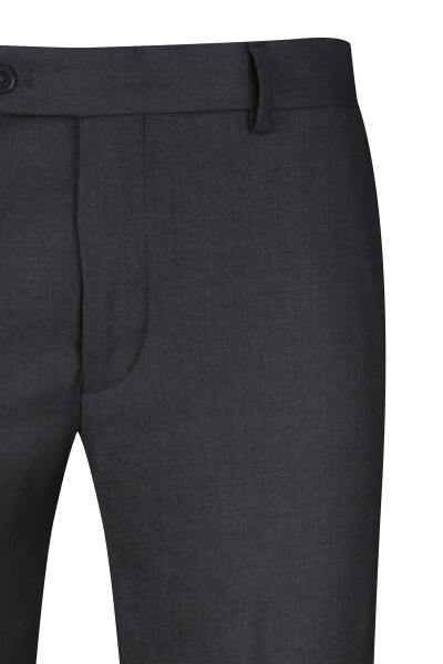 Gri Rahat Kesim Yandan Cepli Kumaş Pantolon - 2