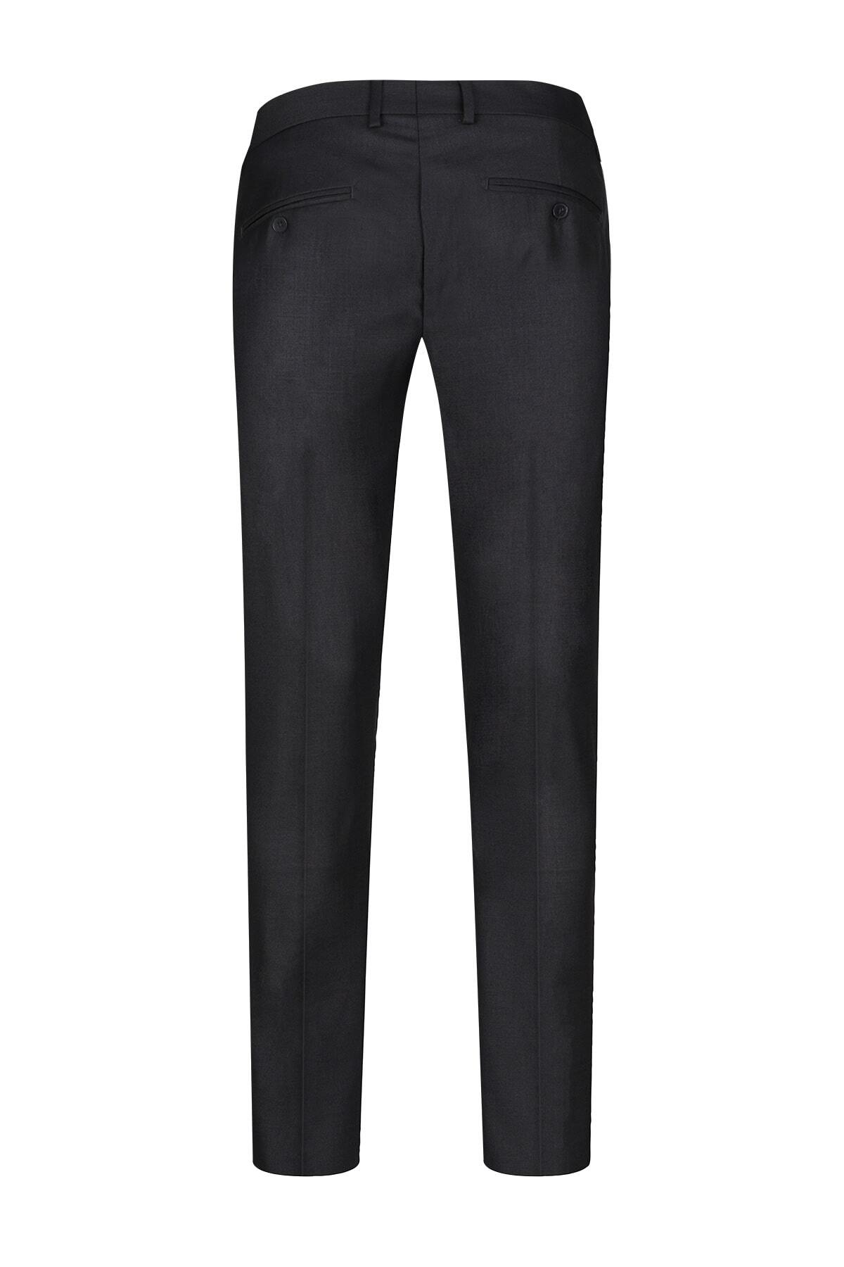 Gri Rahat Kesim Yandan Cepli Kumaş Pantolon - 3