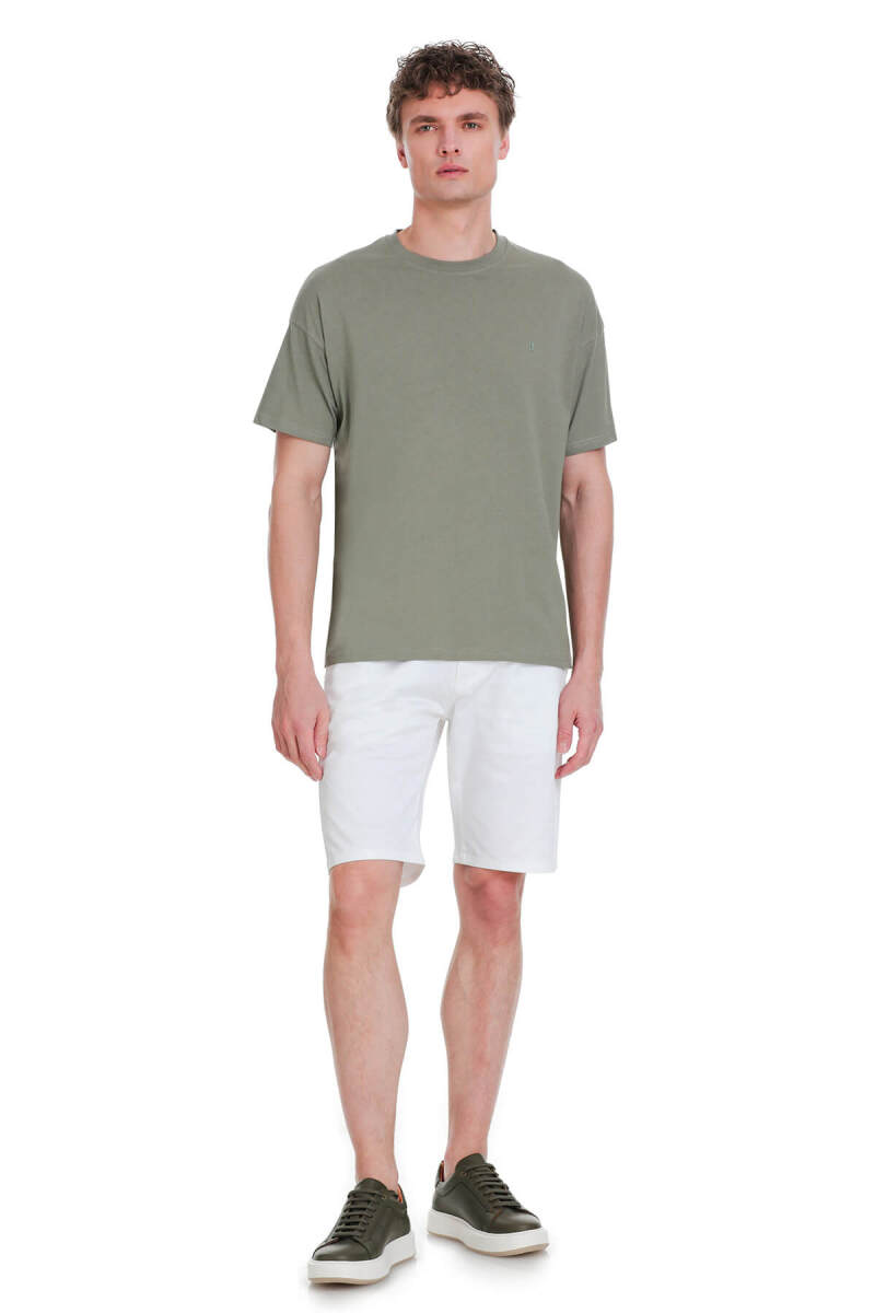 Gri Regular Fit 100% Pamuk Bisiklet Yaka Oversize Tişört - HTML (1)