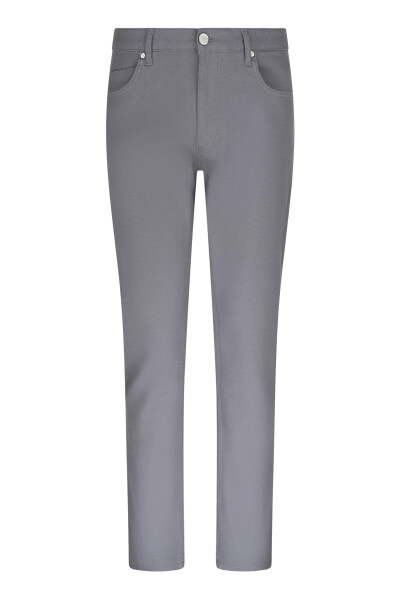 Gri Regular Fit 5 Cep Pamuklu Kanvas Pantolon 