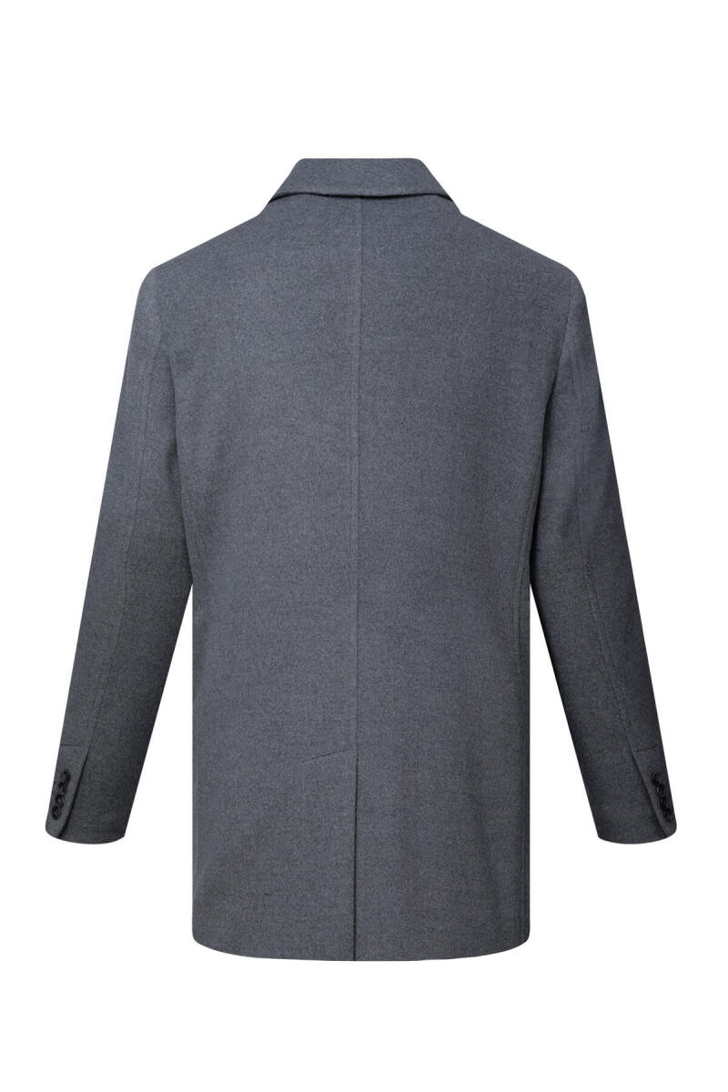 Gri Regular Fit Bebe Yaka Yünlü Kaşe Palto - Saykı (1)