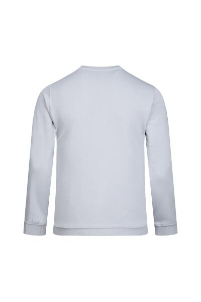 Gri Regular Fit Bisiklet Yaka 100% Pamuk Sweatshirt - 3
