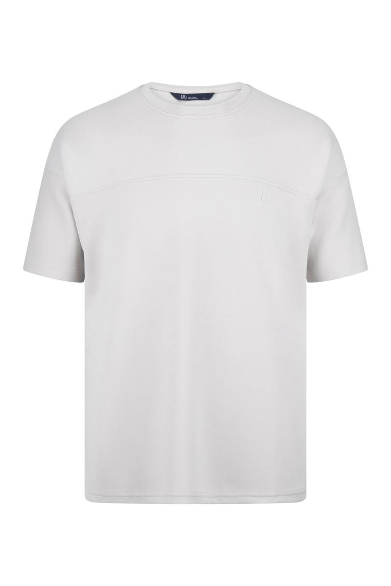 Gri Regular Fit Bisiklet Yaka Oversize Tişört - HTML