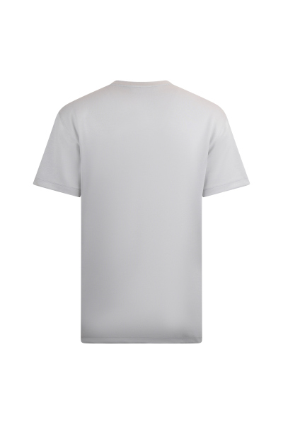 Gri Regular Fit Bisiklet Yaka Pamuklu Basic Tişört - 2