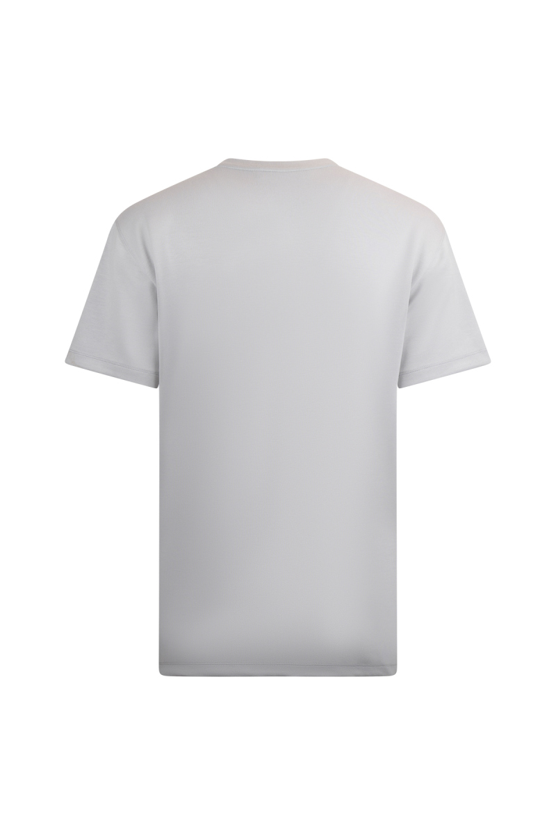 Gri Regular Fit Bisiklet Yaka Pamuklu Basic Tişört - HTML (1)