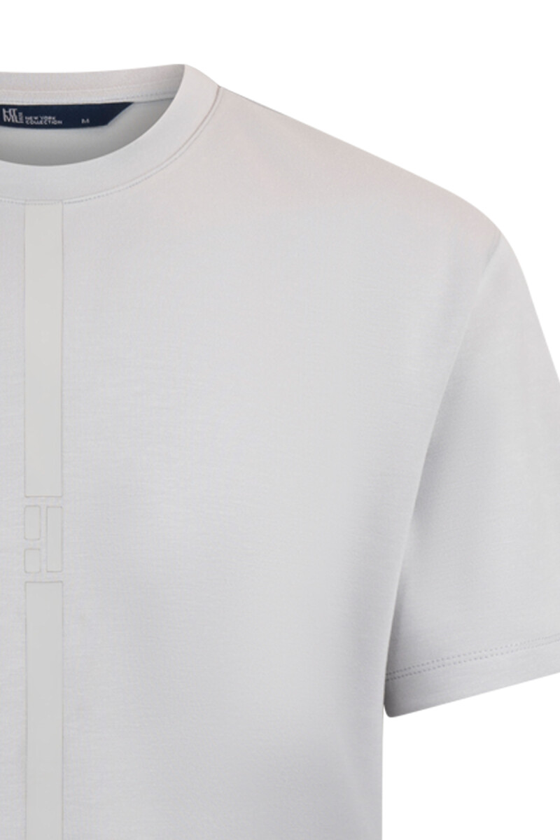 Gri Regular Fit Bisiklet Yaka Pamuklu Basic Tişört - HTML (1)