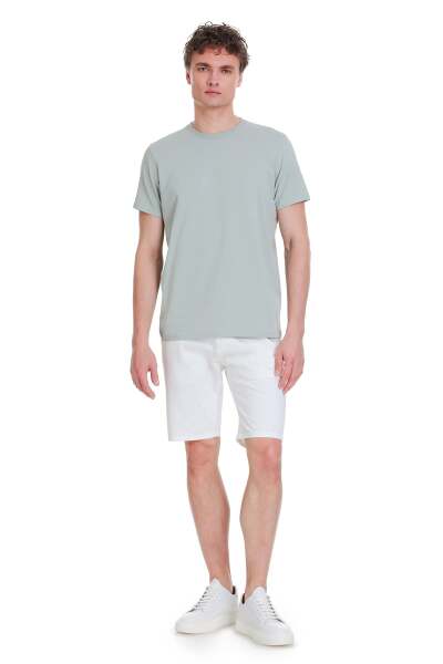 Gri Regular Fit Bisiklet Yaka Pamuklu Tişört - 2