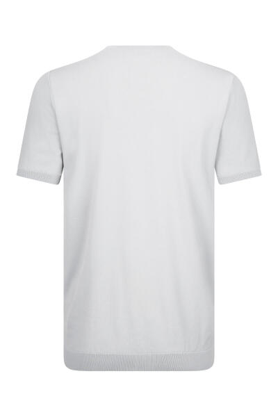 Gri Regular Fit Bisiklet Yaka Rayon Tişört - 2