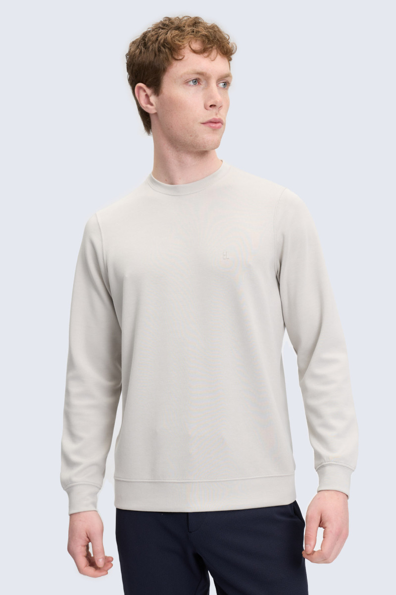 Gri Regular Fit Bisiklet Yaka Sweatshirt