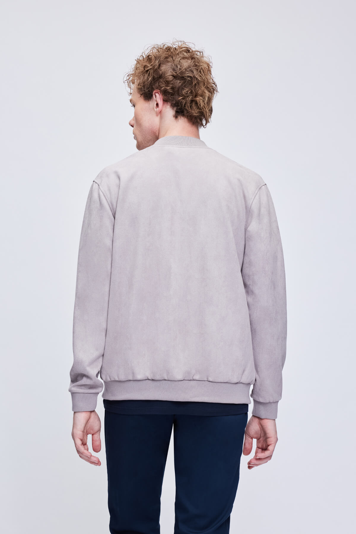 Gri Regular Fit Bomber Yaka Bomber Ceket - 5