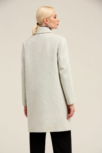 Gri Regular Fit Ceket Yaka Kaşe Oversize Manto - 15