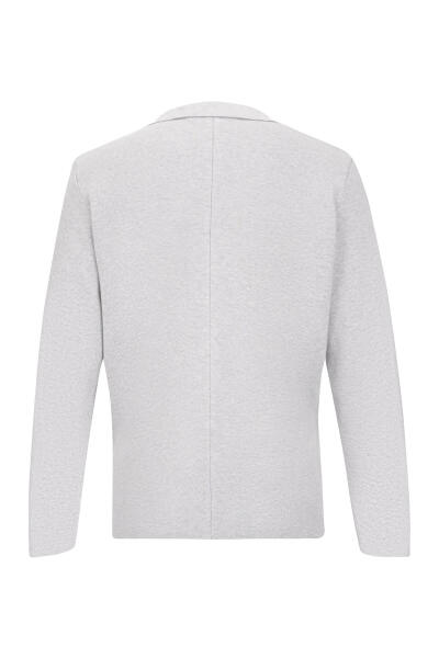 Gri Regular Fit Düğmeli Triko Ceket - 2