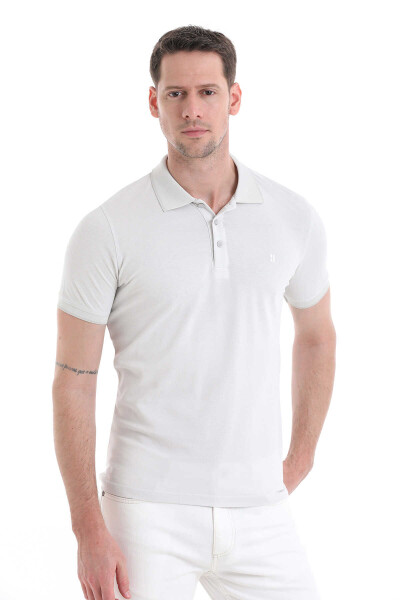 Gri Regular Fit 100% Pamuklu Polo Yaka Tişört 
