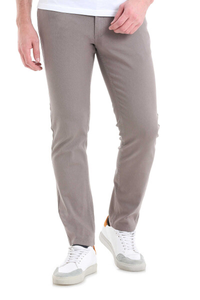 Gri Regular Fit 5 Cep Pamuklu Kanvas Pantolon - 1