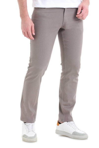 Gri Regular Fit 5 Cep Pamuklu Kanvas Pantolon - 4
