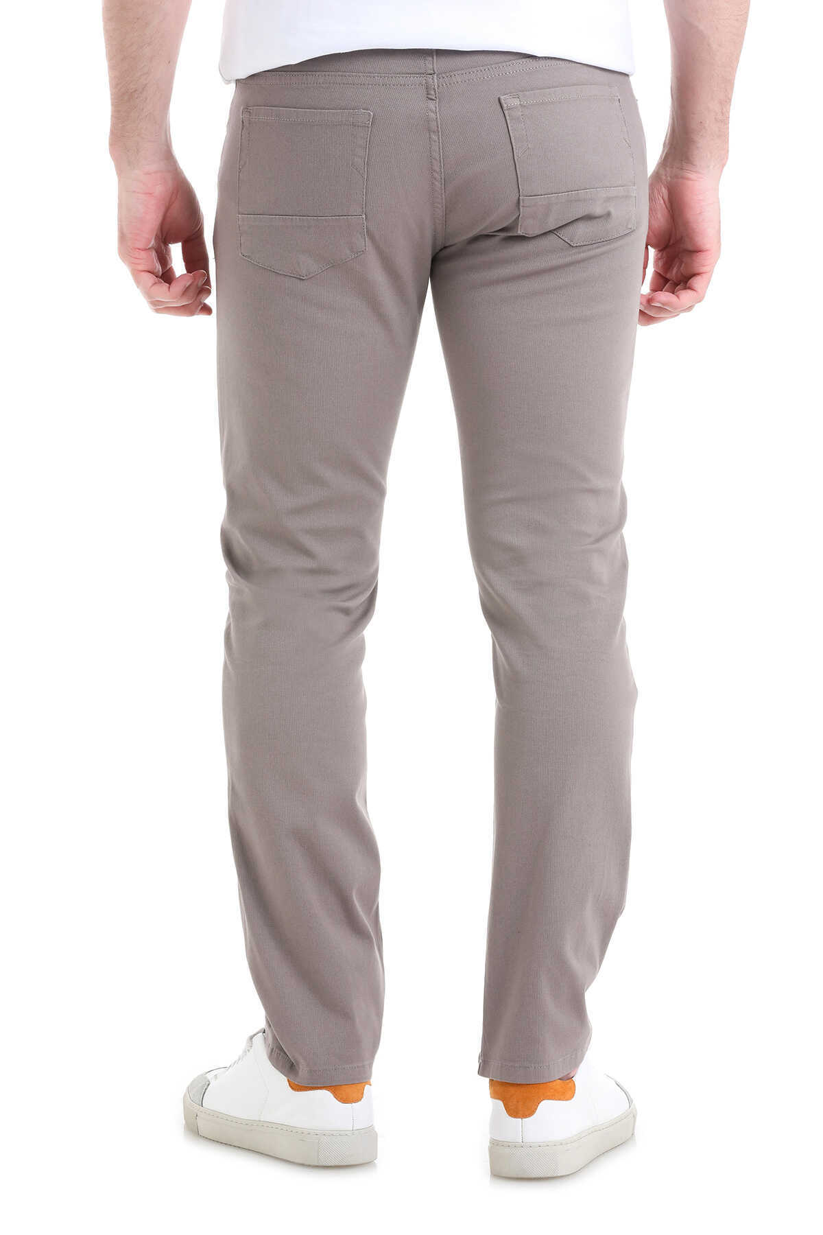 Gri Regular Fit 5 Cep Pamuklu Kanvas Pantolon - 5