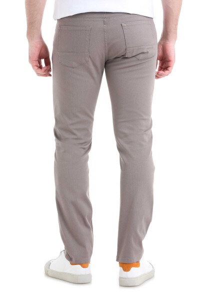 Gri Regular Fit 5 Cep Pamuklu Kanvas Pantolon - 5