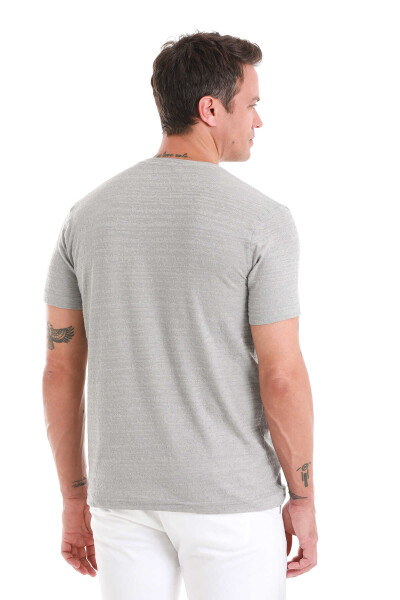 Gri Regular Fit Bisiklet Yaka Tişört - 6