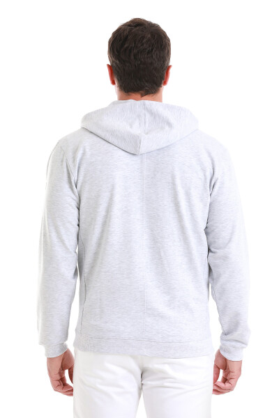 Gri Regular Fit Pamuklu Fermuarlı Sweatshirt - 7