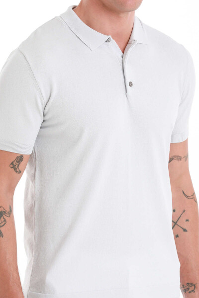 Gri Regular Fit Polo Yaka Rayon Tişört - 5