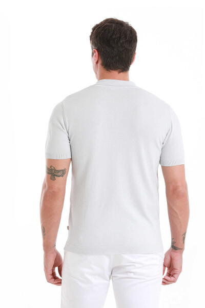 Gri Regular Fit Polo Yaka Rayon Tişört - 6