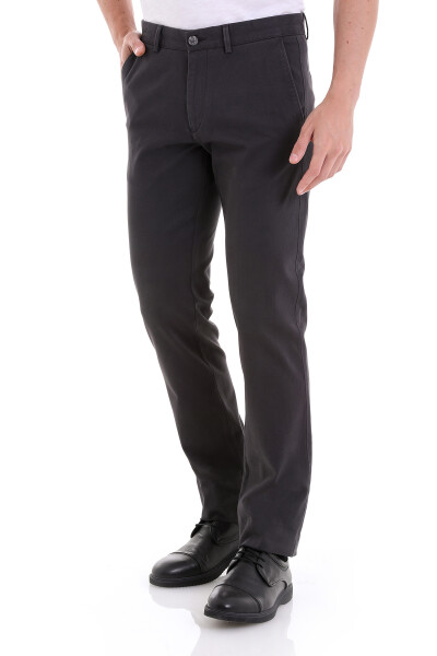 Gri Regular Fit Yandan Cepli Basic Kanvas Pantolon - 3