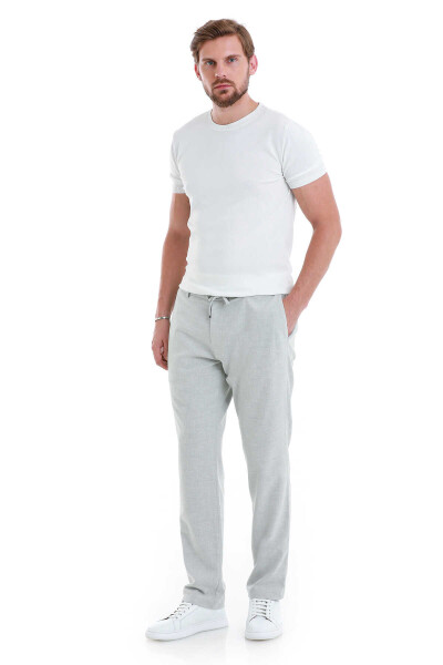 Gri Regular Fit Yandan Cepli Pamuklu Pantolon - 2