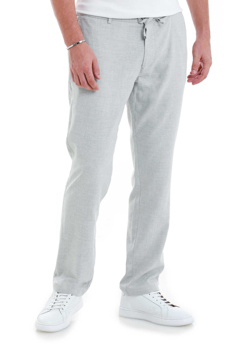 Gri Regular Fit Yandan Cepli Pamuklu Pantolon - Hatem Saykı (1)
