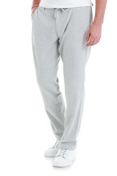 Gri Regular Fit Yandan Cepli Pamuklu Pantolon - 4