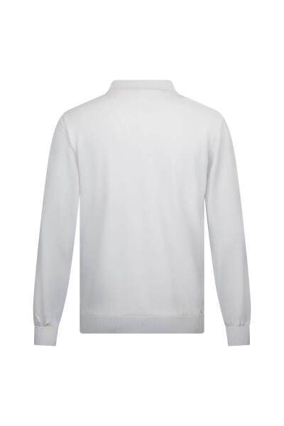 Gri Regular Fit Fermuarlı Polo Yaka Rayon Triko Kazak - 2