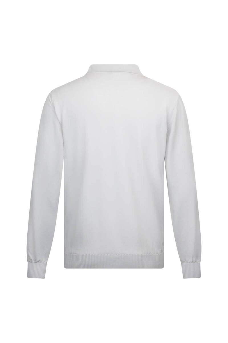 Gri Regular Fit Fermuarlı Polo Yaka Rayon Triko Kazak - Hatem Saykı (1)