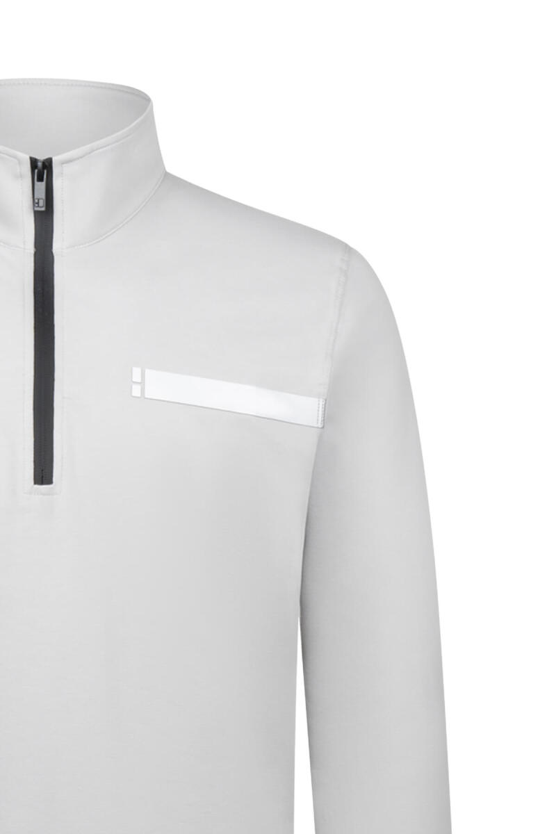 Gri Regular Fit Fermuarlı Yarım Balıkçı Yaka Pamuklu Sweatshirt - HTML (1)